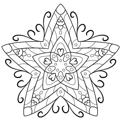 Fancy star coloring page c