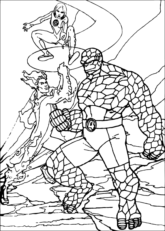 Fantastic four coloring pages