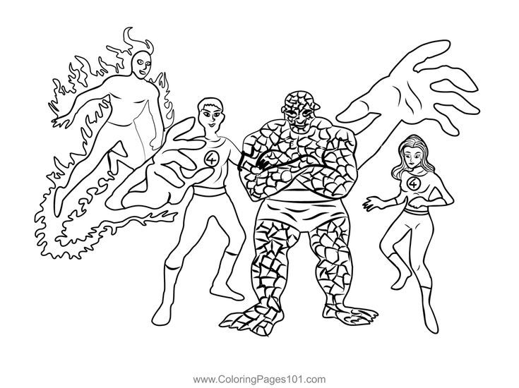 Pin on fantastic four coloring pages