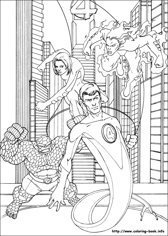 Fantastic four coloring picture