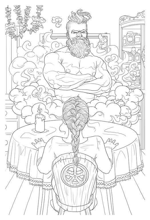 Coloring pages for a fantasy book series fern flower on