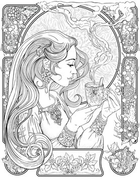 Adult fantasy coloring pages images â browse photos vectors and video