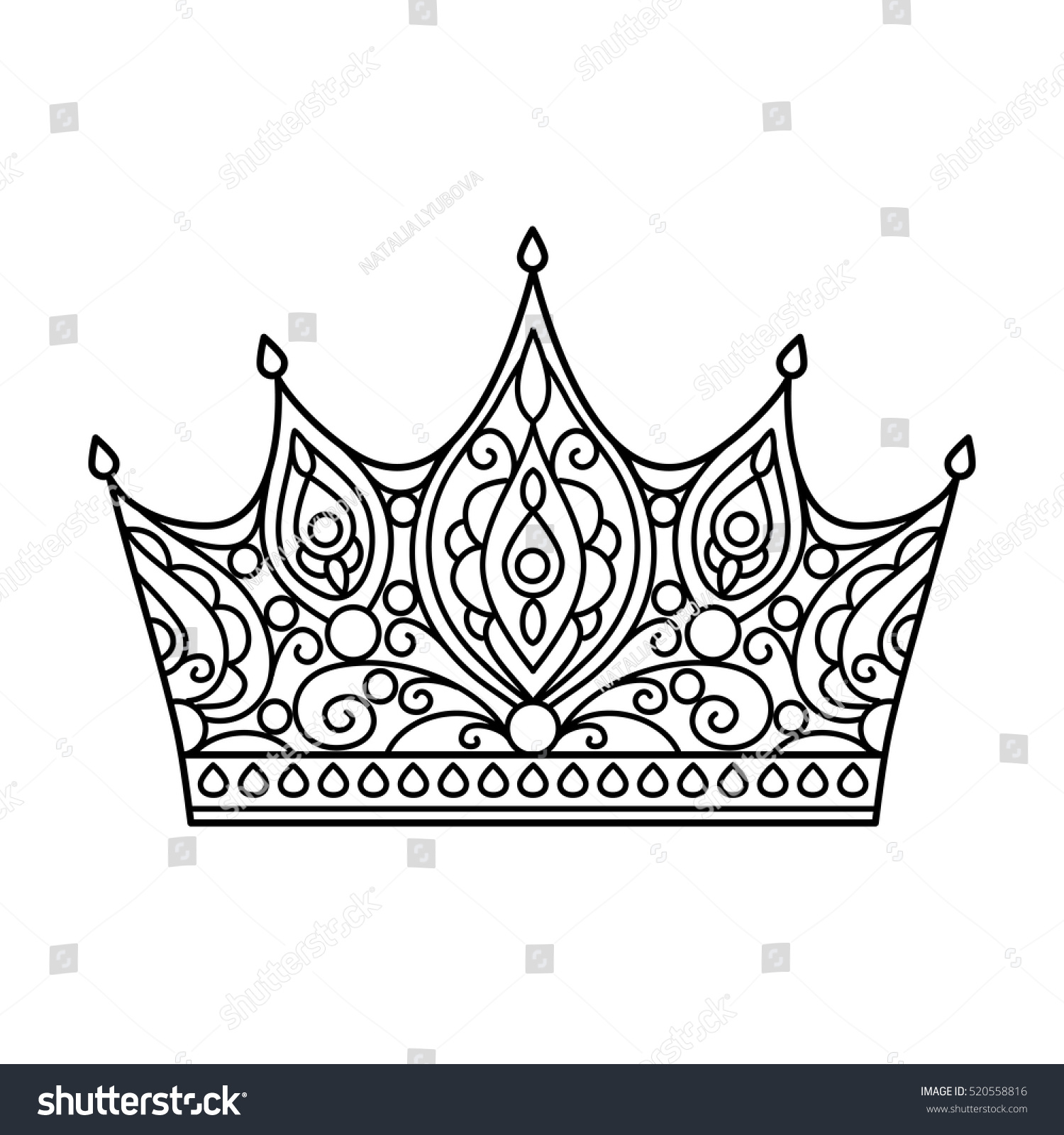 Adult crown coloring pages images stock photos d objects vectors