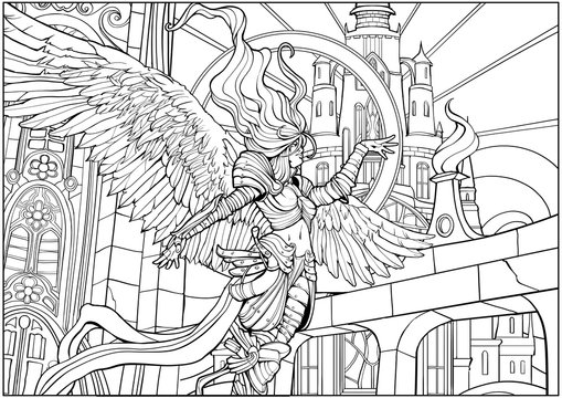 Adult fantasy coloring pages images â browse photos vectors and video