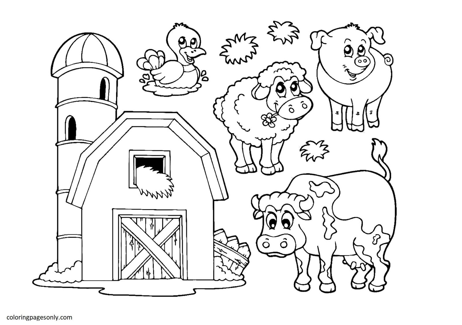 Farm animal coloring pages printable for free download