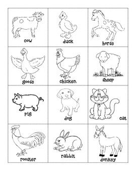 Farm animal flash cards learning spanish for kids english lessons for kids animal flashcards