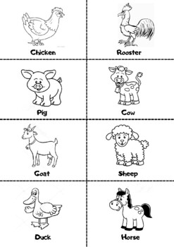 Farm animals flashcards by storehouse of teacher stuff tpt