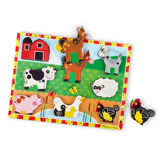 Melissa doug farm animals puzzle wooden farm puzzle â different roads