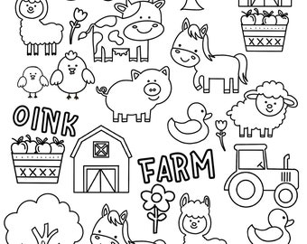 Farm animals coloring page animals coloring page coloring pagescolouring page kids learning activities kids farm art coloring page