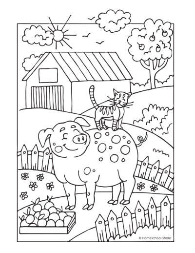 Farm animals coloring pages