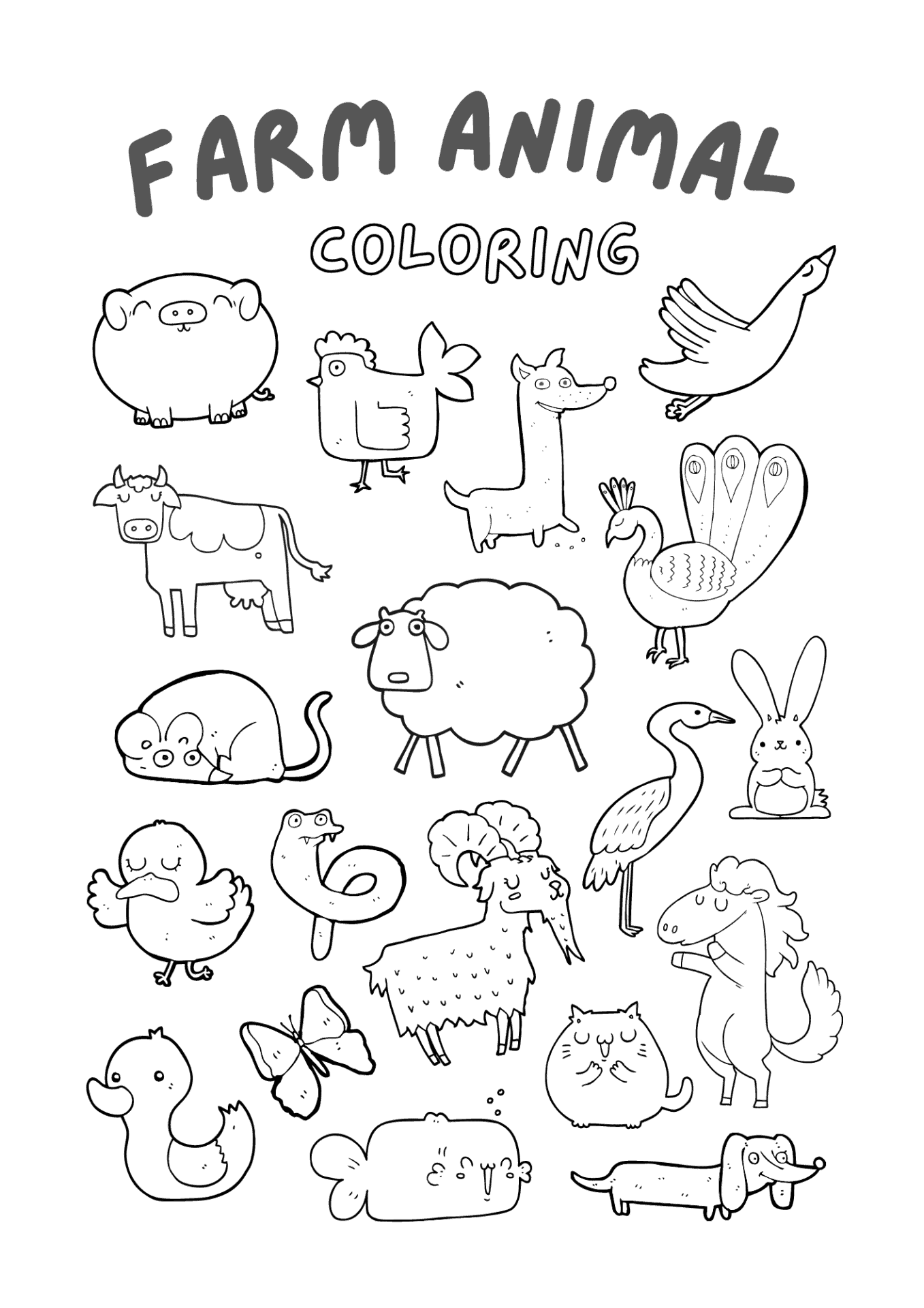 Sets of farm coloring pages free farm and animals worksheets