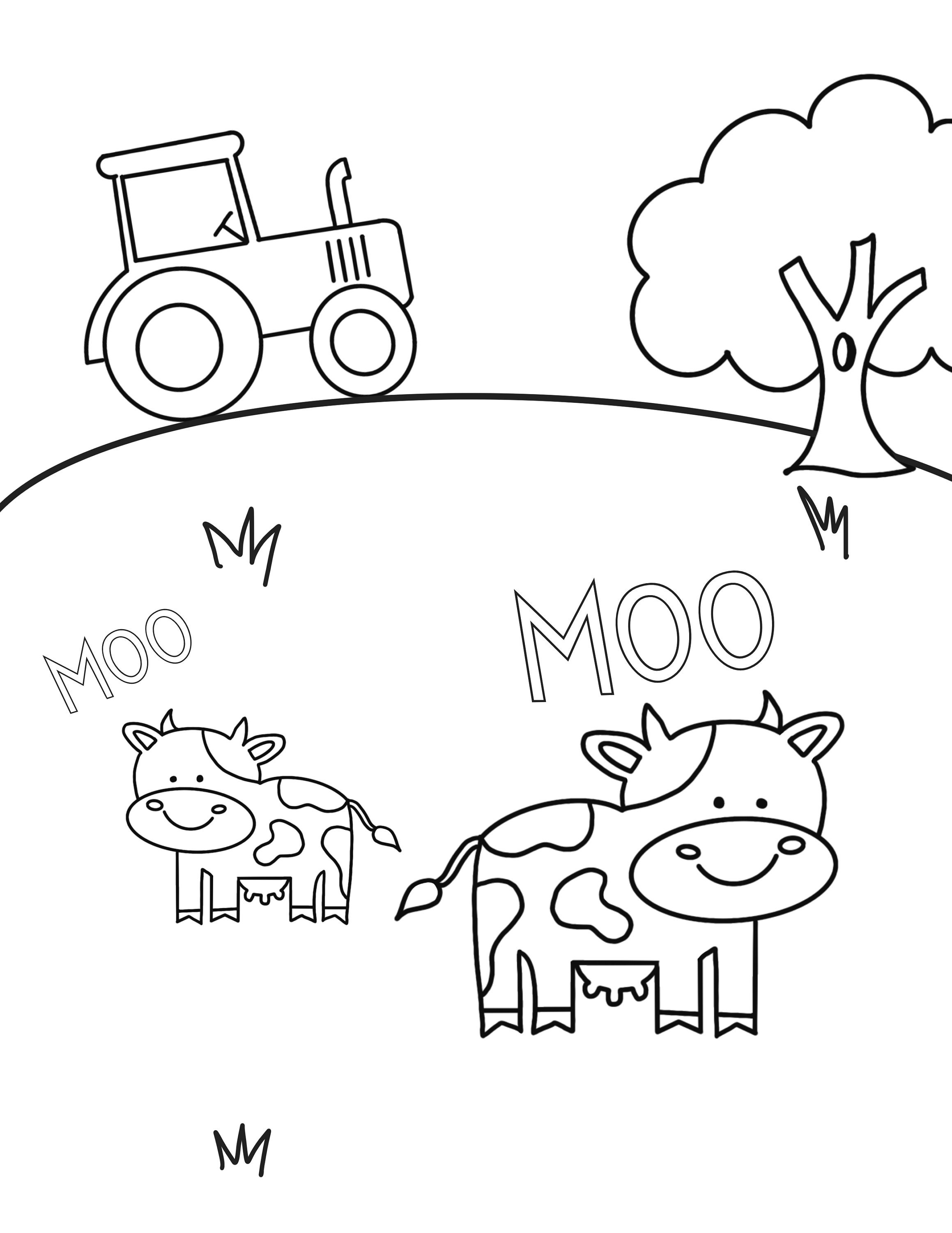 Farm animal coloring page instant download kids coloring