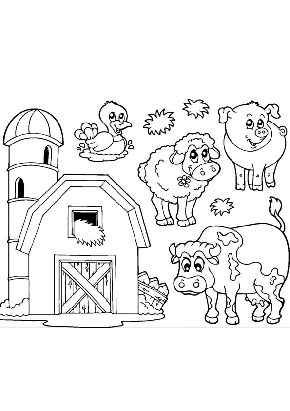 Coloring pages farm animal coloring page