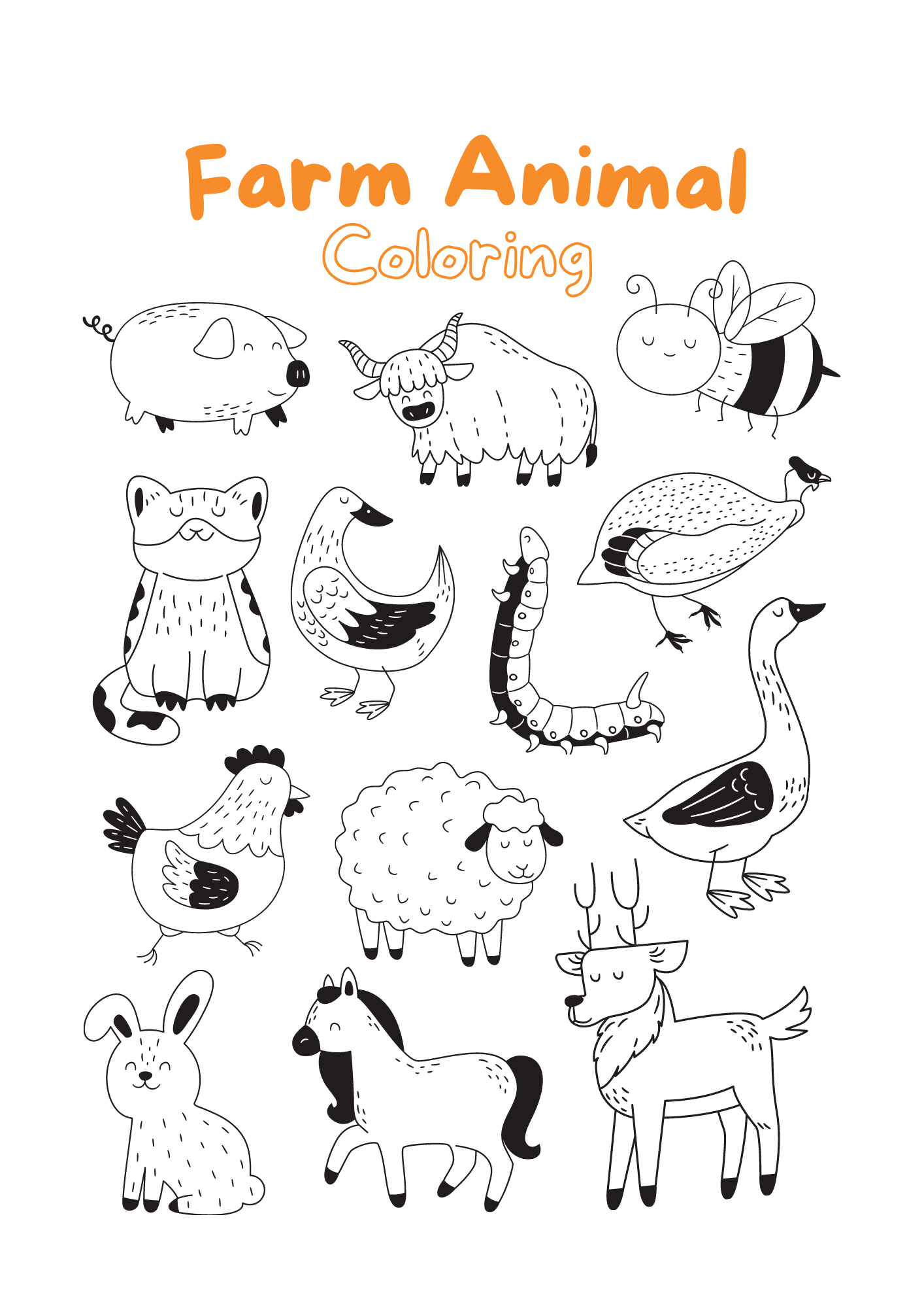 Free farm animal coloring pages