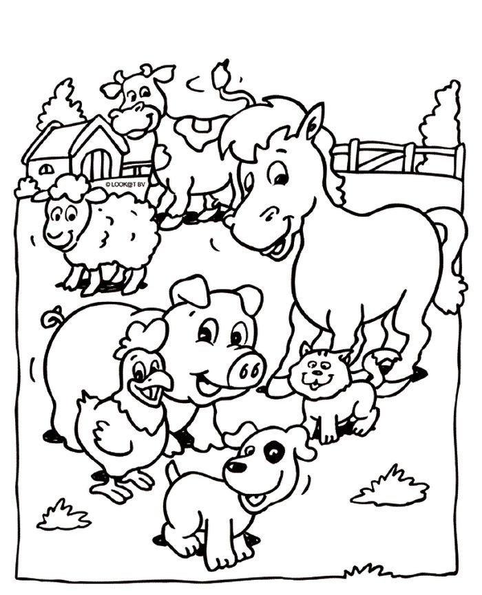 Farm animal coloring pages pdf for kids