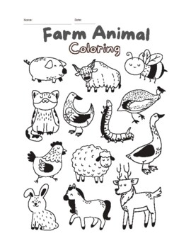 Farm animals coloring page by alexys darrenkamp tpt