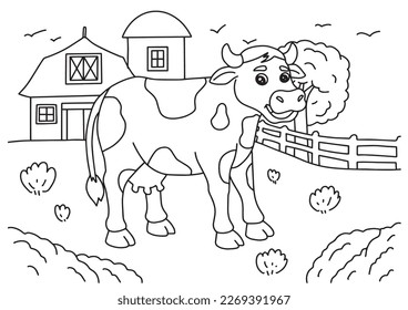 Farm animal coloring stock photos