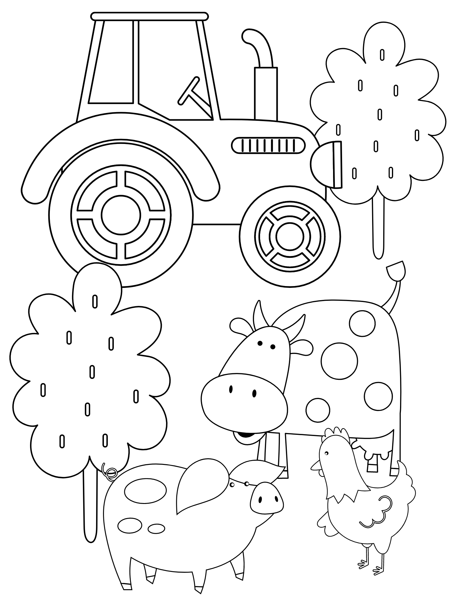 Free printable farm coloring pages