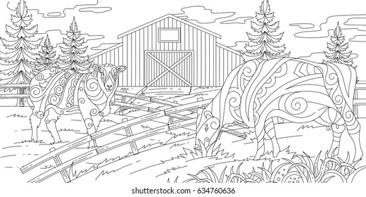 Thousand coloring pages adults farm royalty