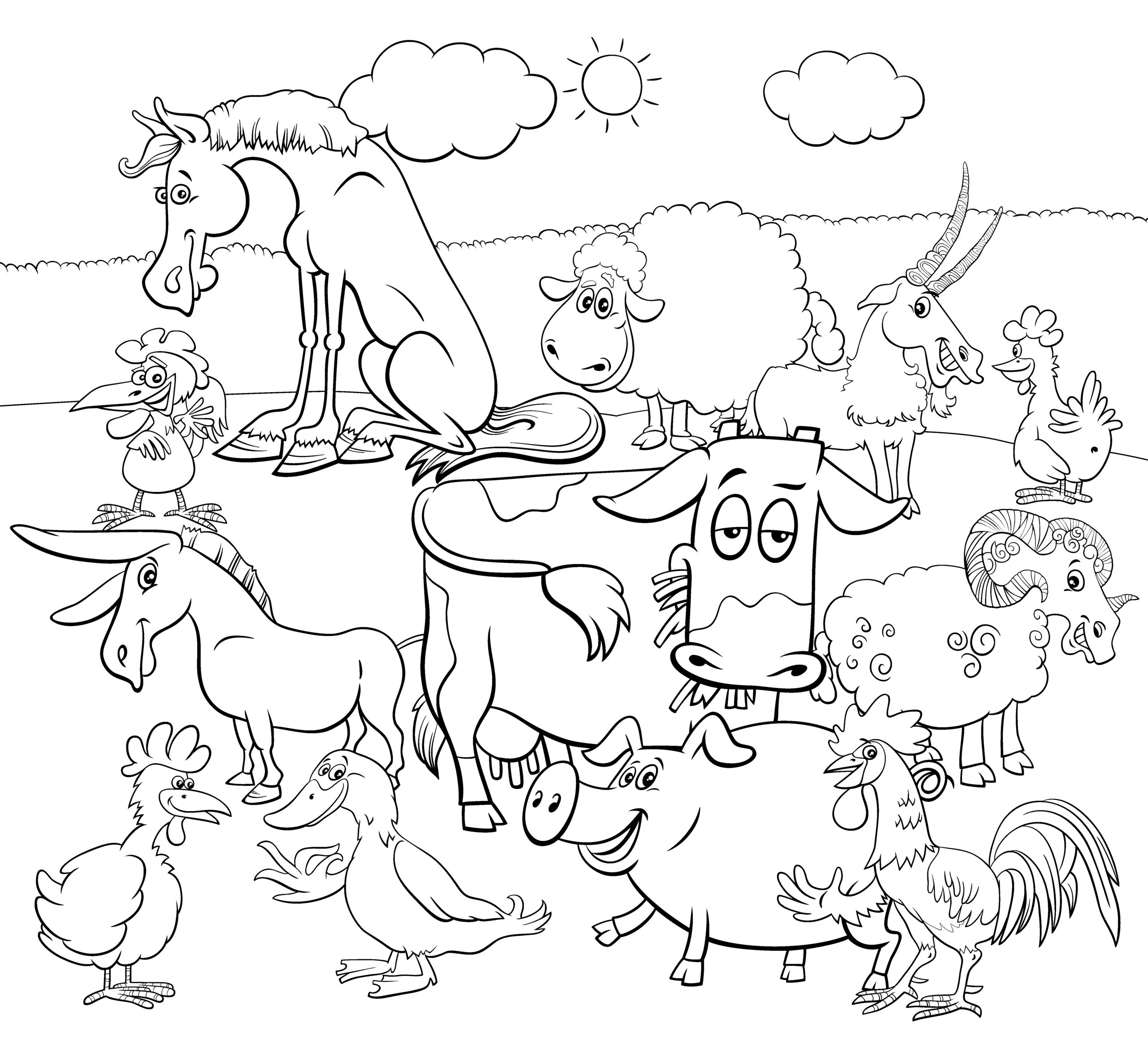 Printable farm coloring pages for kids that farm needs some color