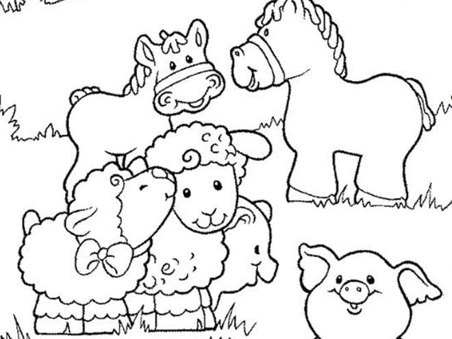 Free easy to print farm coloring pages