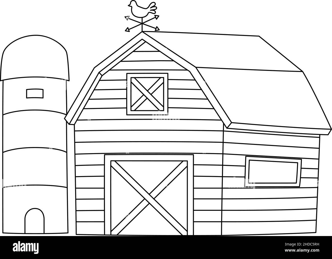 Farmhouse coloring page isolated for kids stock vector image art