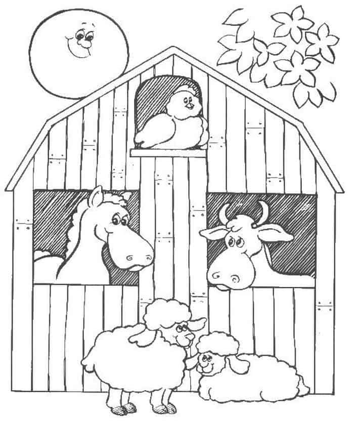 Farm animal coloring pages pdf for kids