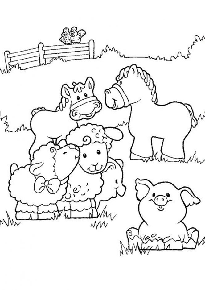 Free easy to print farm coloring pages