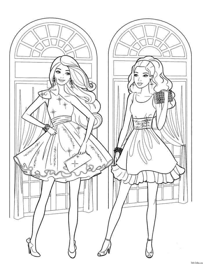 Stunning barbie dress coloring pages