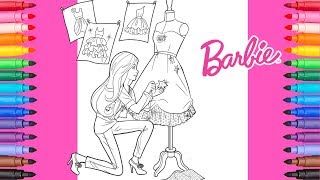 Coloring barbie fashion designer barbie coloring pages