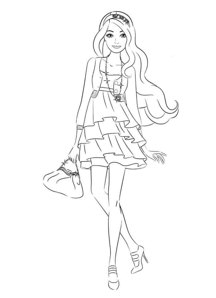 Stylish barbie fashion coloring pages