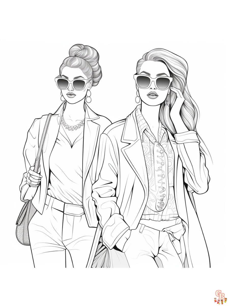 Printable fashion coloring pages free for kid and adults