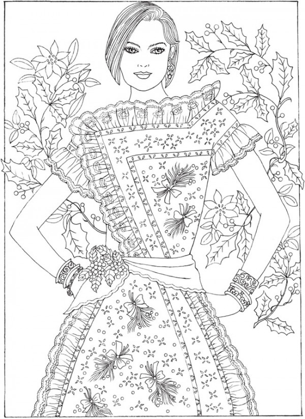 Christmas fashion coloring pages â