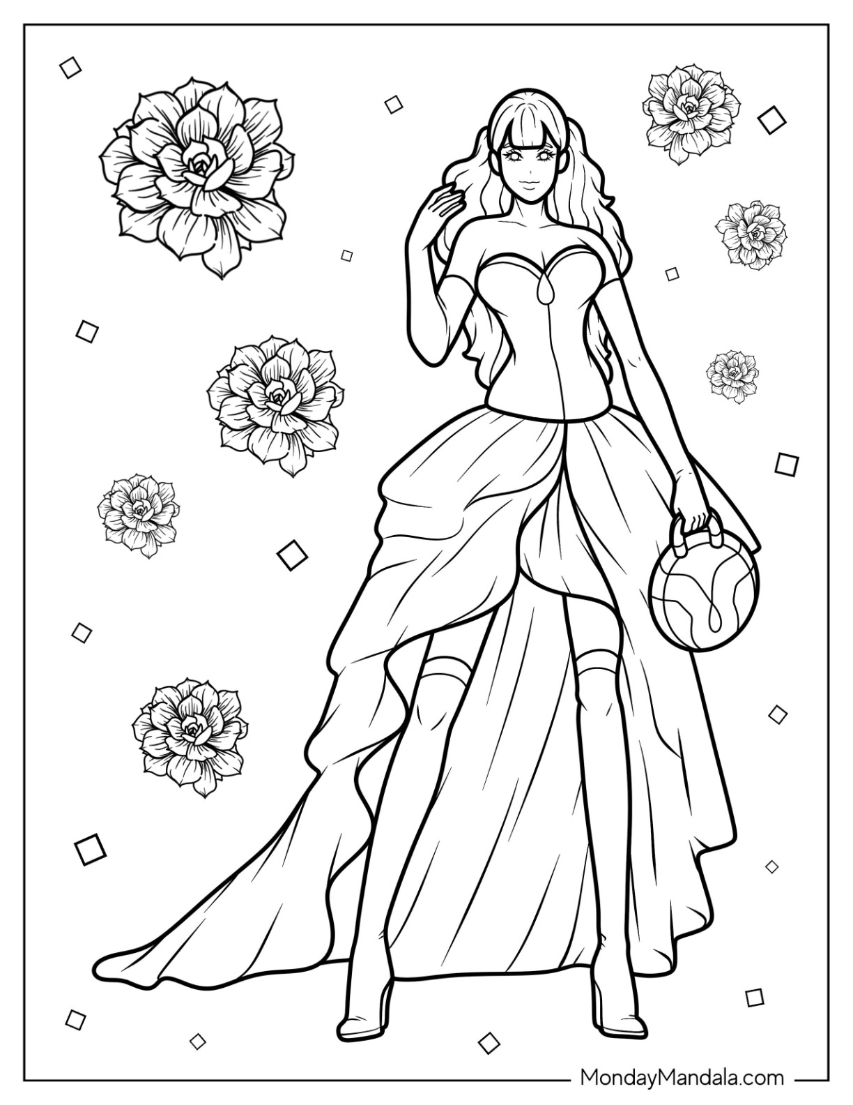 Fashion coloring pages free pdf printables