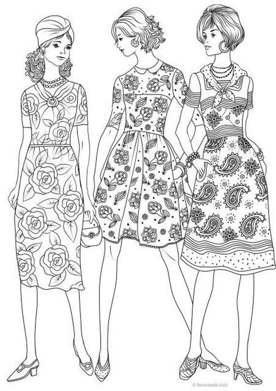 The s fashion printable adult coloring page from favoreads coloring book pages for adults and kids coloring sheets coloring designs