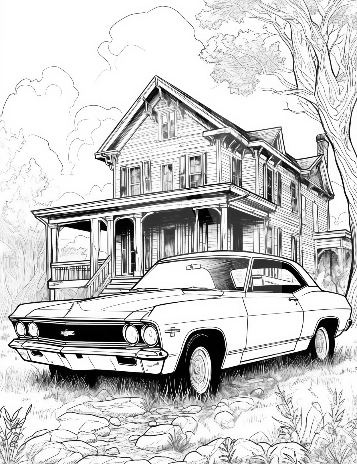 Car coloring pages for adults and kids