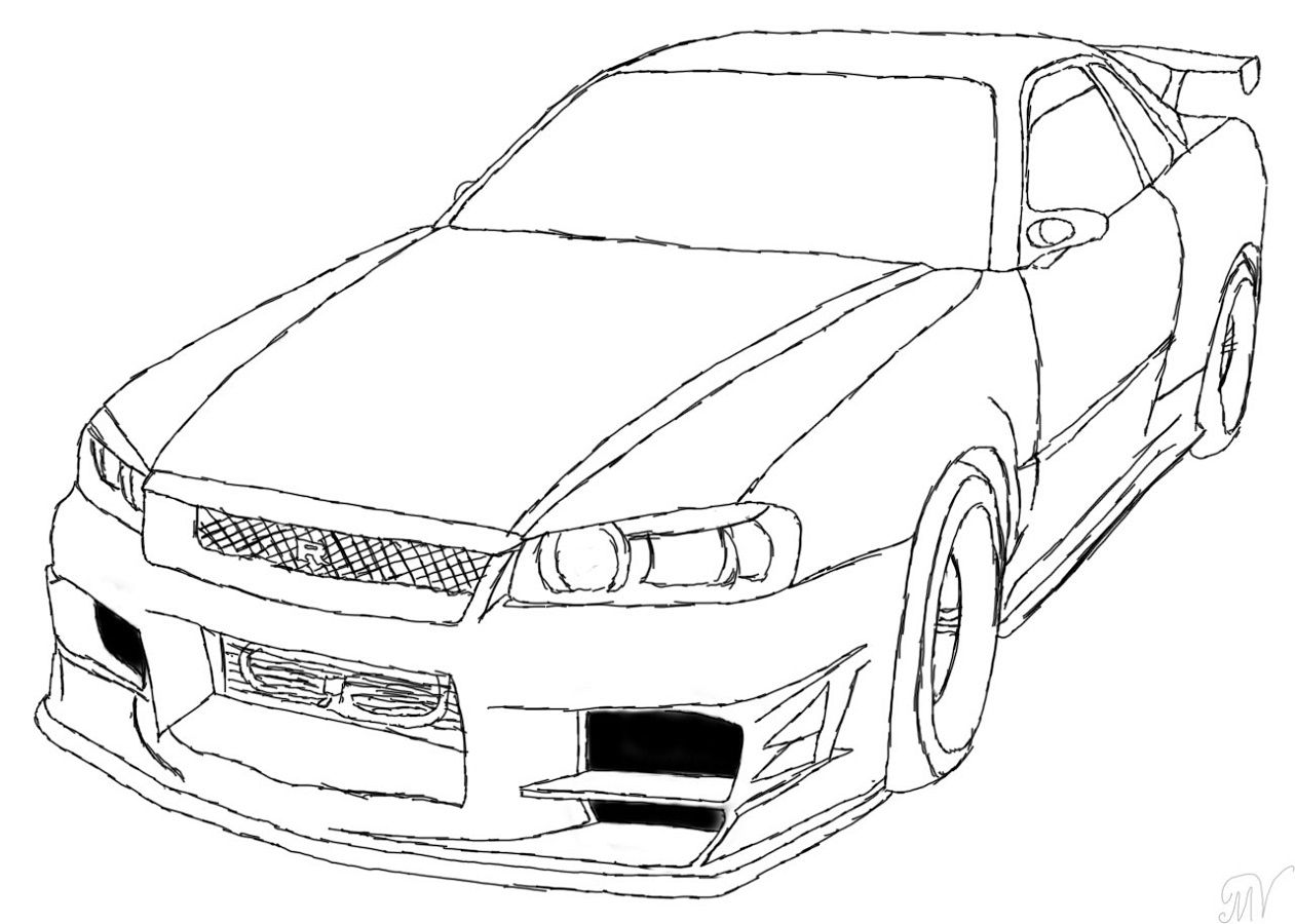 Fast and furious coloring pages nissan skyline educative printable nissan skyline skyline gtr r skyline drawing