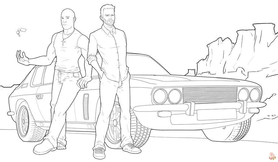 Fast and furious coloring pages printable for kids