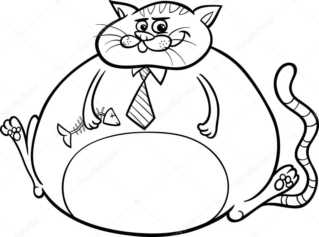 Fat cat saying cartoon illustration stock vector by izakowski