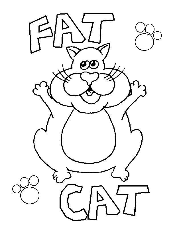 Fat cat free coloring pages for kids