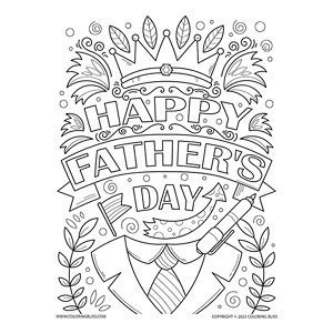 Abstract happy fathers day coloring page