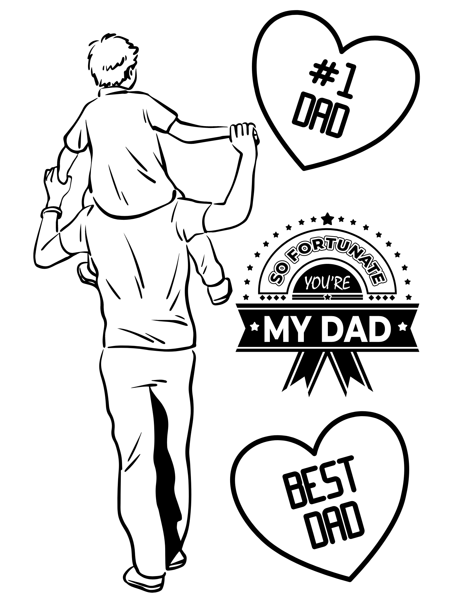Free printable fathers day coloring pages to celebrate dad