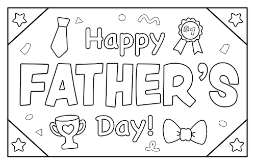 Happy fathers day coloring card