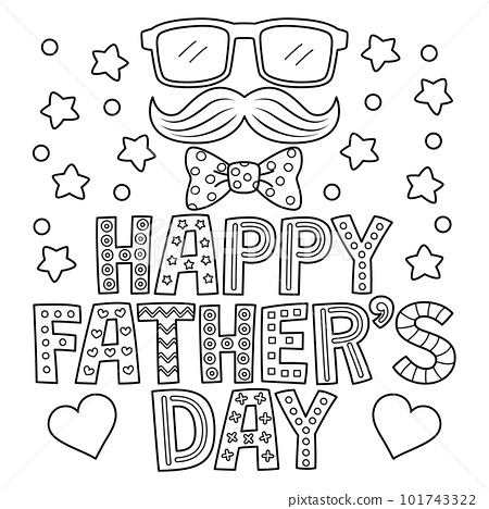 Happy fathers day coloring page for kids