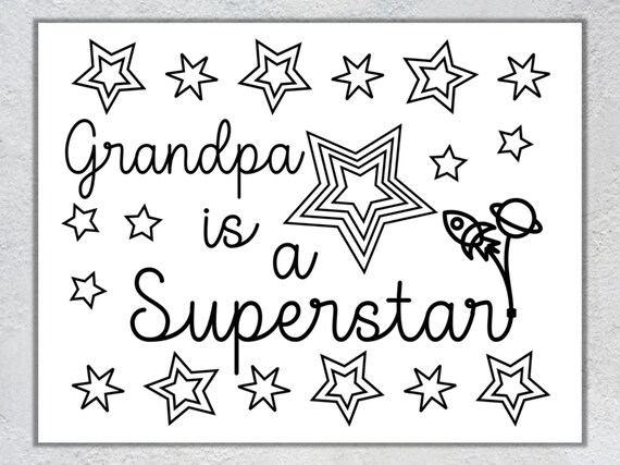 Fathers day coloring page for grandpa gifts for grandad kids coloring sheet fathers day gifts from child pdf instant download