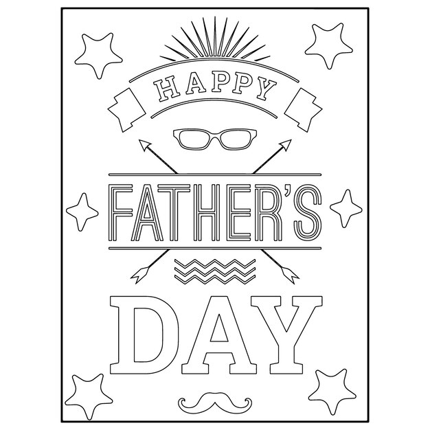 Premium vector father day coloring pages for kids