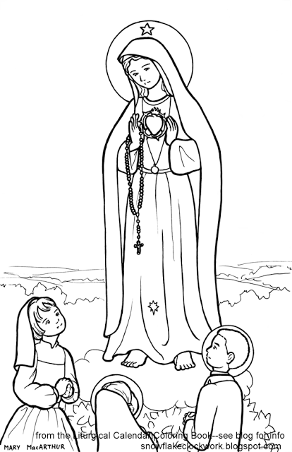 Snowflake clockwork our lady of fatima coloring page and missions coloring pages catholic coloring lady of fatima