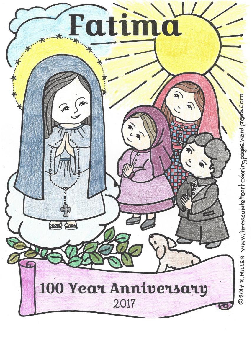 Fatima year anniversary coloring page â immaculate heart coloring pages