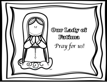 Our lady of fatima mini book and coloring page by miss ps prek pups