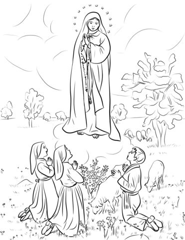 Our lady of fatima coloring page catholic coloring coloring pages saint coloring